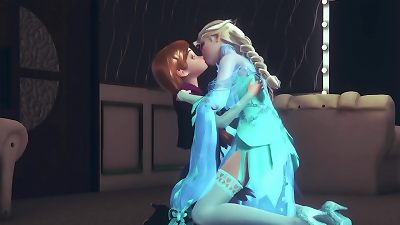 Futa Elsa finger-tickling and boning Anna | Frozen Parody