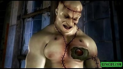 Frankenstein's Monster screws like crazy&excl; 3DX toon