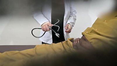 Truck driver having joy with medic