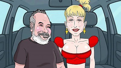 Ted's ride in cartoon