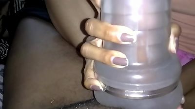 Bbykins told me to lay down and bussed out a fleshlight I was holding on