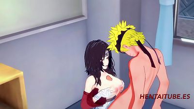 Naruto hentai 3 dimensional - Kurenai bobjob and drill by Naruto and he pops in her boobies and honeypot