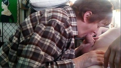 60yo mommy gives bj to Real 30yo sonny