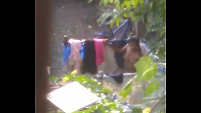 Desi teenager female outdoor tub full nangi