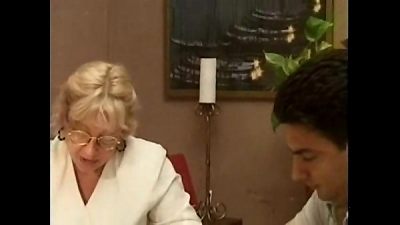 ash-blonde grandmother  pounding