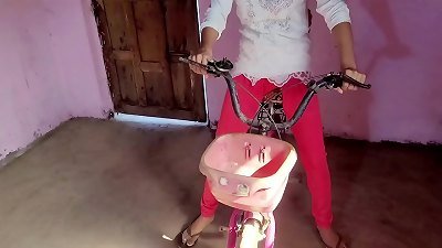 Village doll caught by buddies while riding bicycle