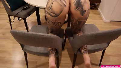 thick knocker huge massive ass tattooed Mom-I-would-Like-to-Fuck Gets pummeled firm While trying To Film Herself with Her gams stretch On 2 chairs point of view - Melody Radford