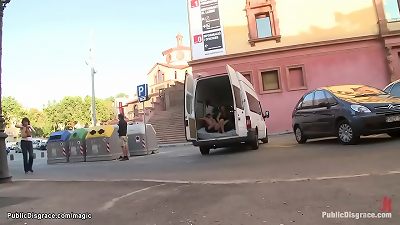 Spanish cockslut humiliated in downtown
