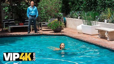 DADDY4K. female enjoys taboo sex with BFs daddy on molten summer day