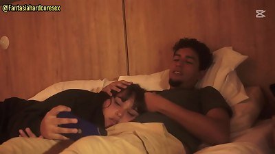 observing a video with my stepsister and I couldn't help but put my man rod in her gullet when she lay on my legs