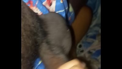 My stepsister gives me a blowjob while we observe a video